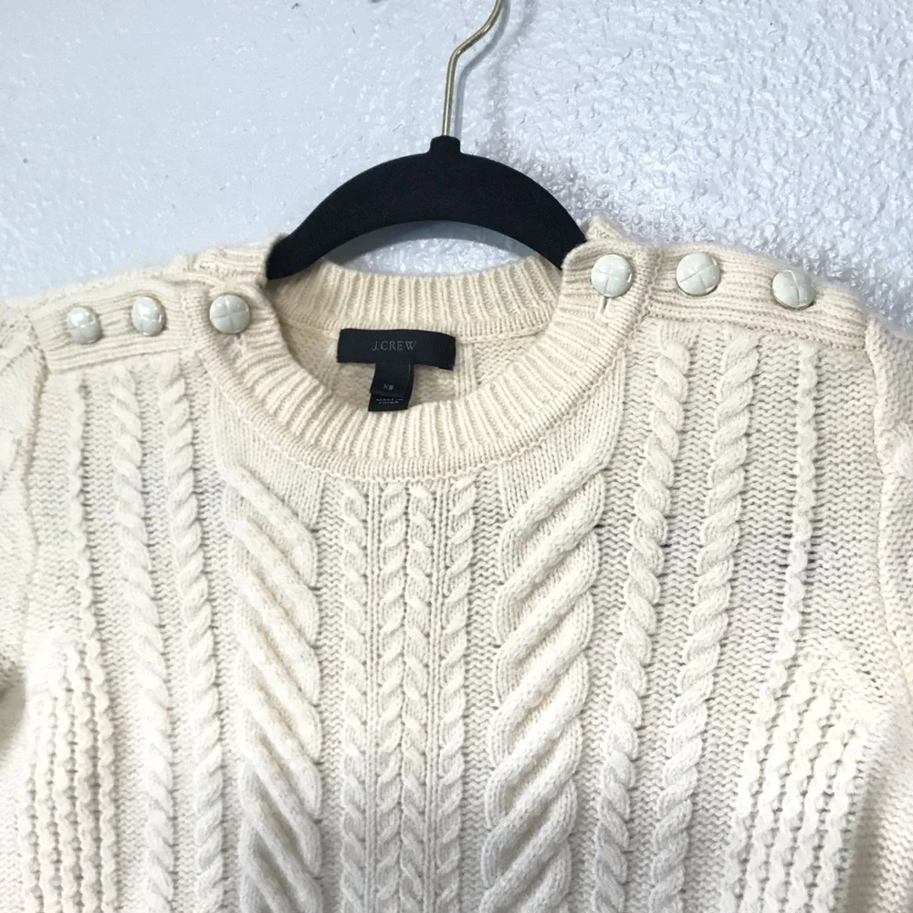 J Crew Perfect Wool Cable Knit Sweater XS